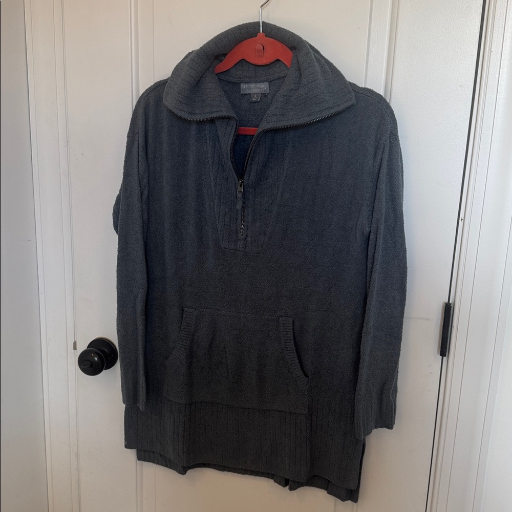 Barefoot Dreams Cozy Half-Zip Pullover Tunic - Charcoal small - Picture 3 of 8